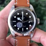 Swiss Tudor Black Bay 41mm Cal.2824 Watch Black Dial Brown Leather Strap